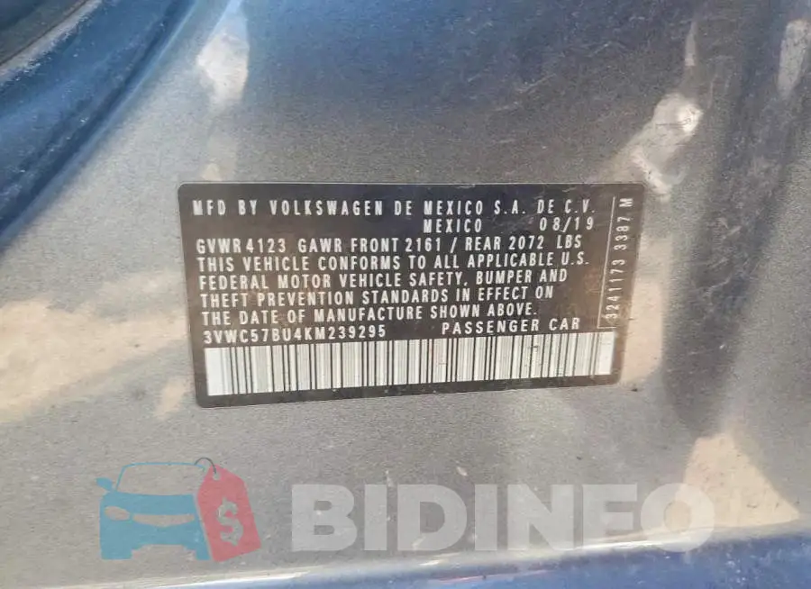 3VWC57BU4KM239295 Photo# 12