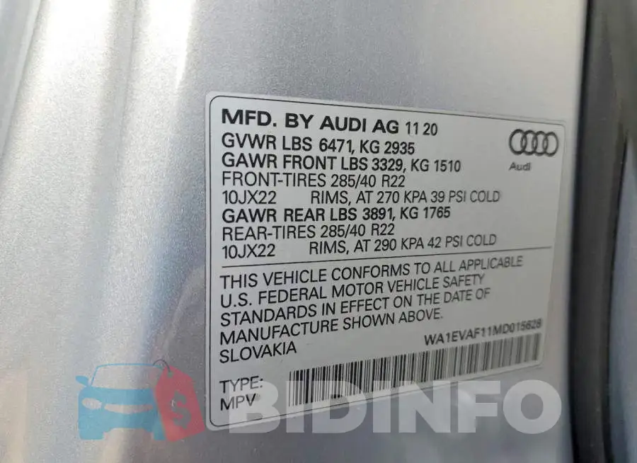 WA1EVAF11MD015628 Photo# 13