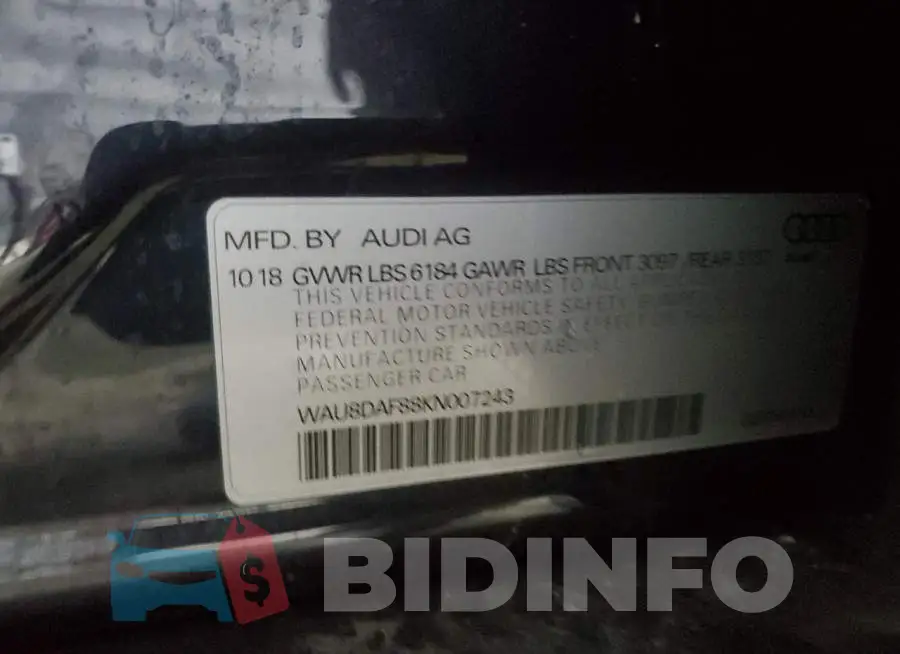 WAU8DAF88KN007243 Photo# 12