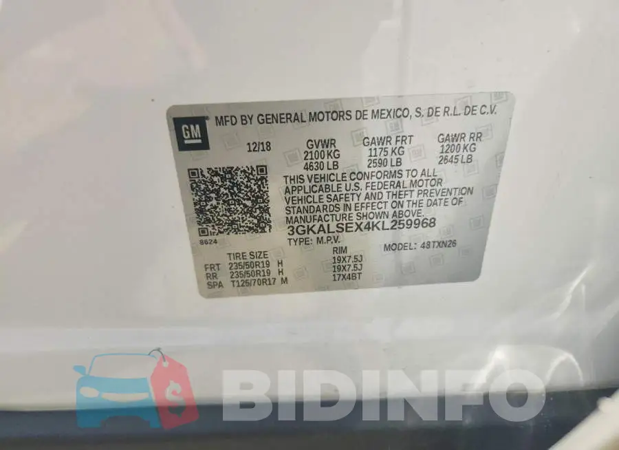 3GKALSEX4KL259968 Photo# 13