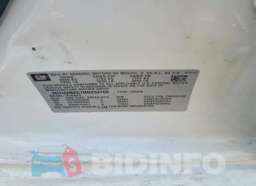 3GTU2NEC7HG293768 Photo# 12