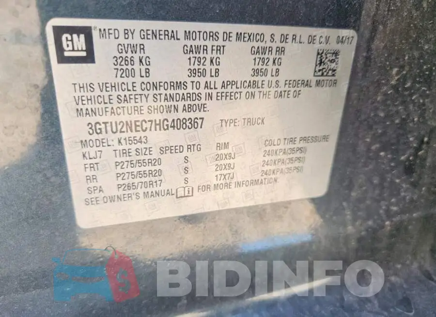 3GTU2NEC7HG408367 Photo# 13