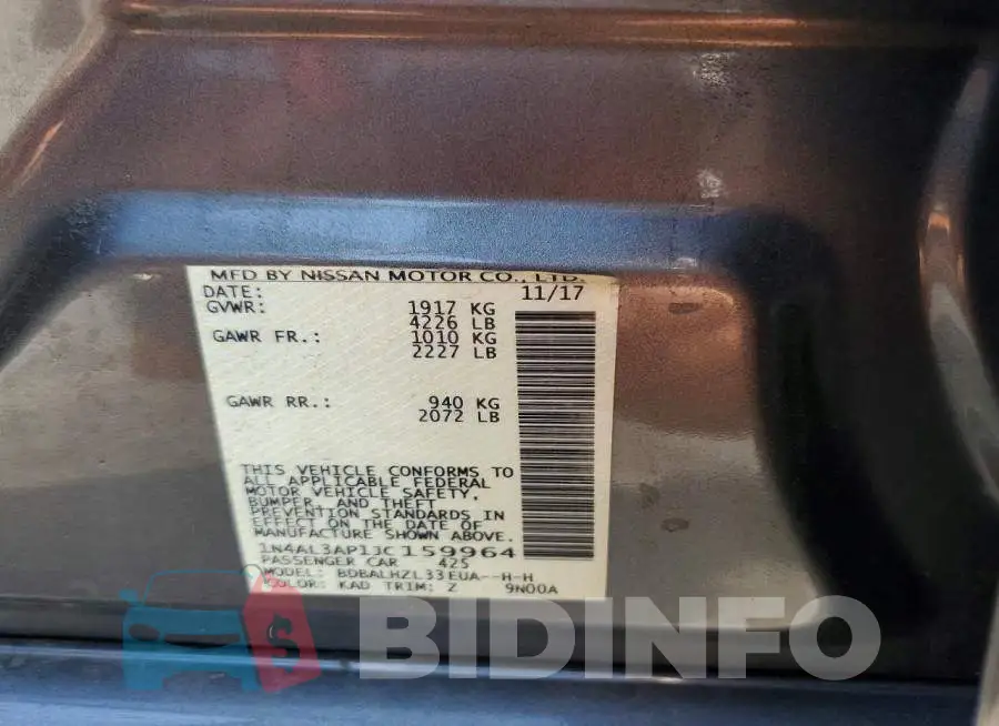 1N4AL3AP1JC159964 Photo# 12