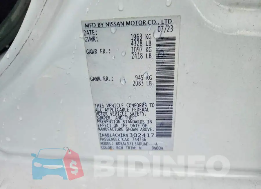 1N4BL4CV1RN302417 Photo# 12