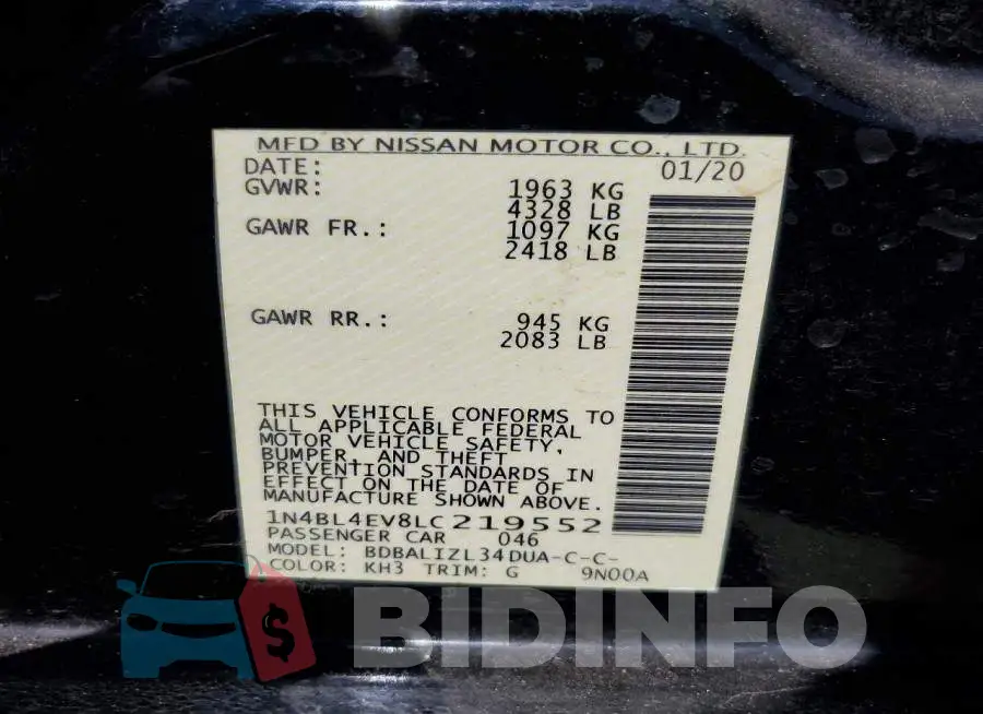 1N4BL4EV8LC219552 Photo# 13