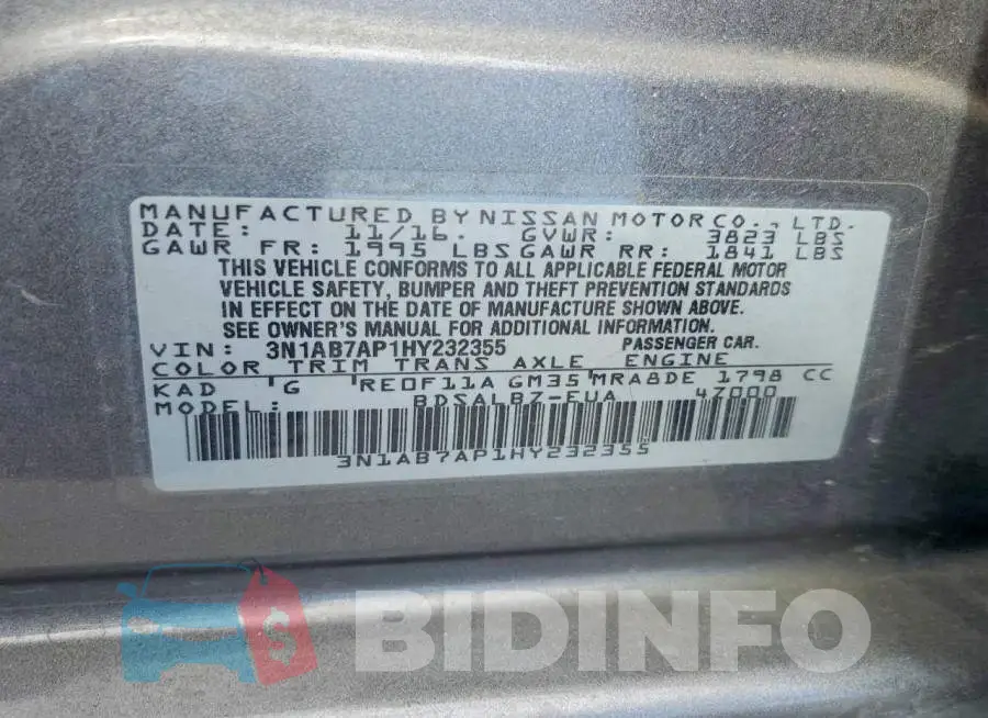 3N1AB7AP1HY232355 Photo# 12
