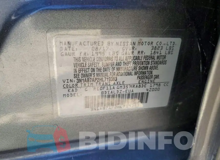 3N1AB7AP2HL719383 Photo# 12