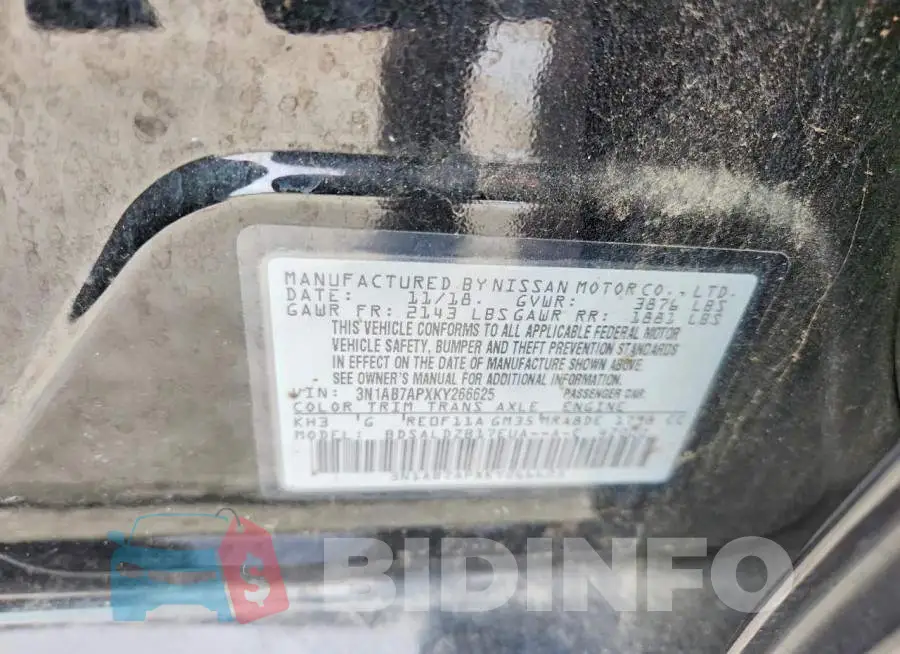 3N1AB7APXKY266625 Photo# 12