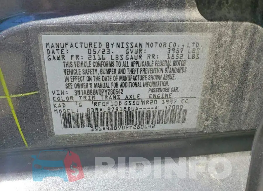 3N1AB8BV0PY280642 Photo# 12