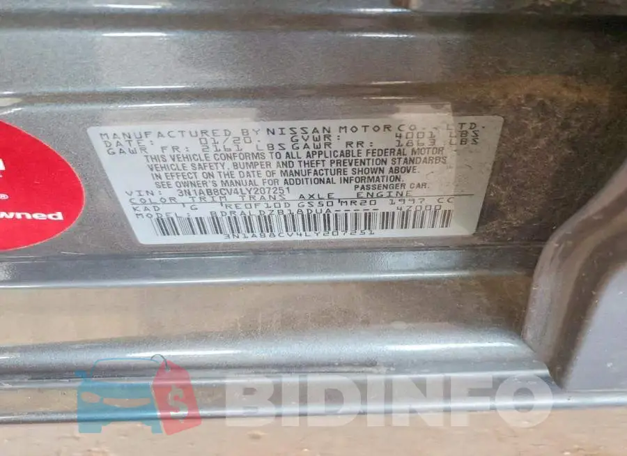 3N1AB8CV4LY207251 Photo# 13