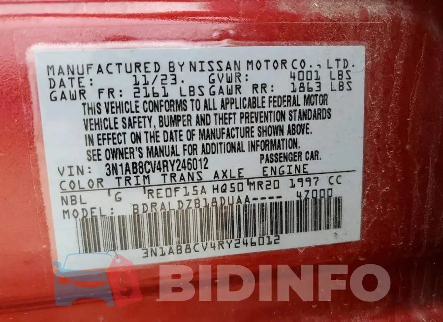 3N1AB8CV4RY246012 Photo# 12