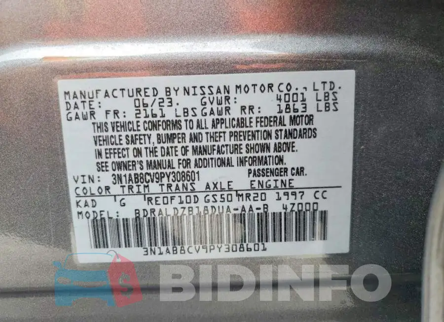 3N1AB8CV9PY308601 Photo# 13