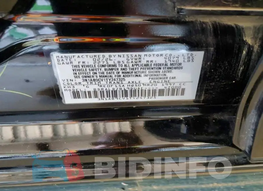 3N1AB9CV1TY247325 Photo# 12
