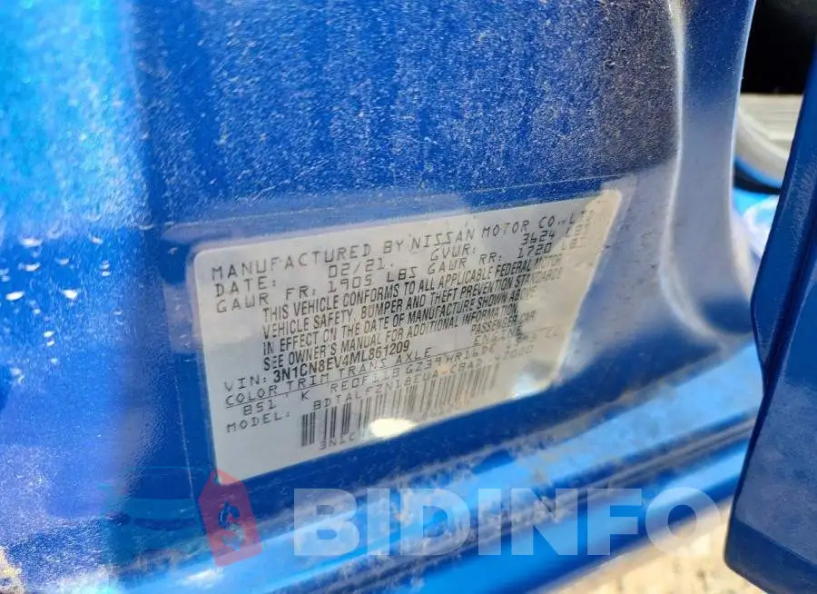 3N1CN8EV4ML861209 Photo# 13