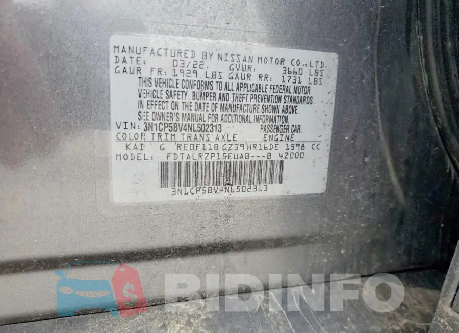 3N1CP5BV4NL502313 Photo# 12