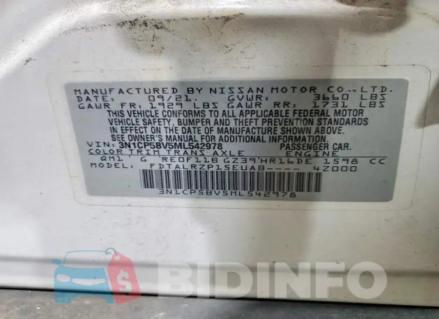3N1CP5BV5ML542978 Photo# 14
