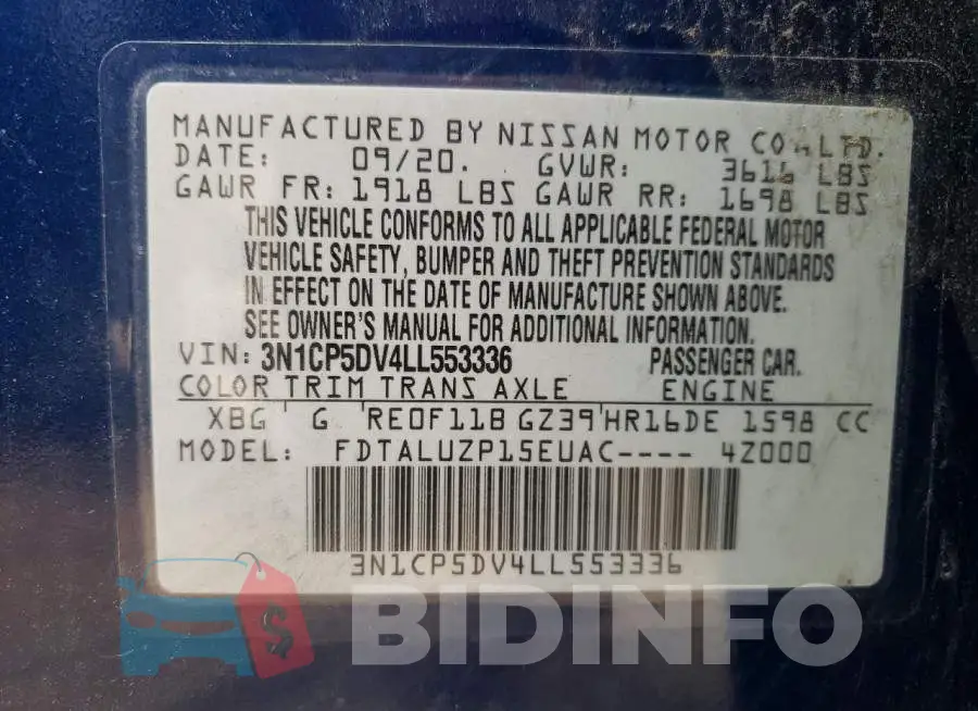 3N1CP5DV4LL553336 Photo# 13