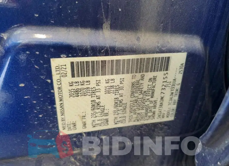 5N1AT3BA1MC732155 Photo# 13