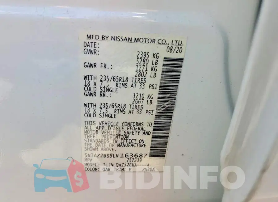 5N1AZ2BS9LN163687 Photo# 13