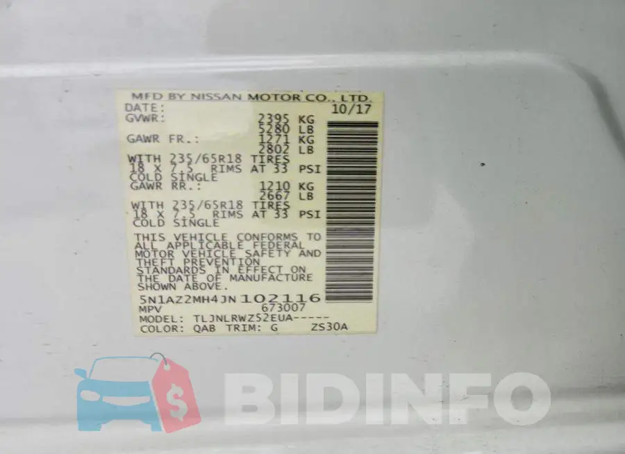 5N1AZ2MH4JN102116 Photo# 13