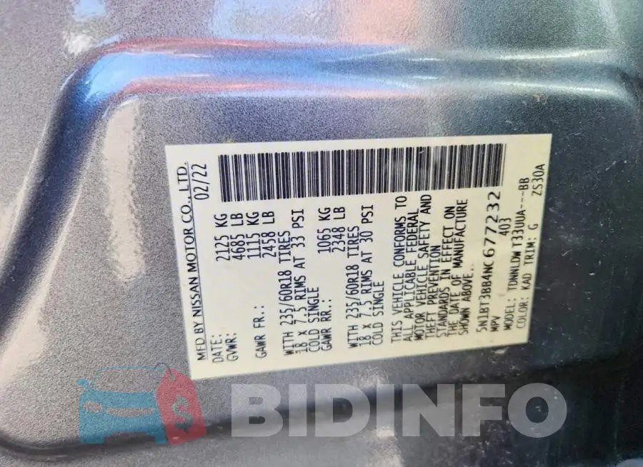 5N1BT3BB4NC677232 Photo# 13