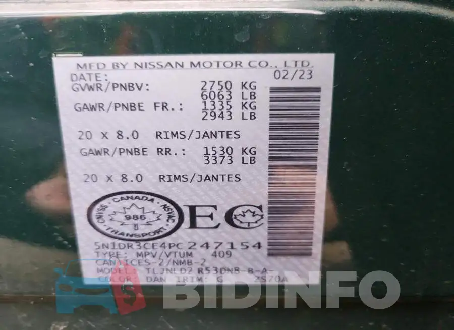 5N1DR3CE4PC247154 Photo# 14