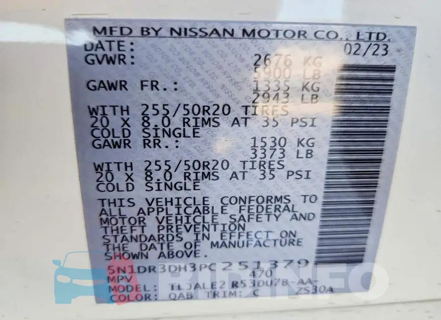 5N1DR3DH3PC251379 Photo# 12