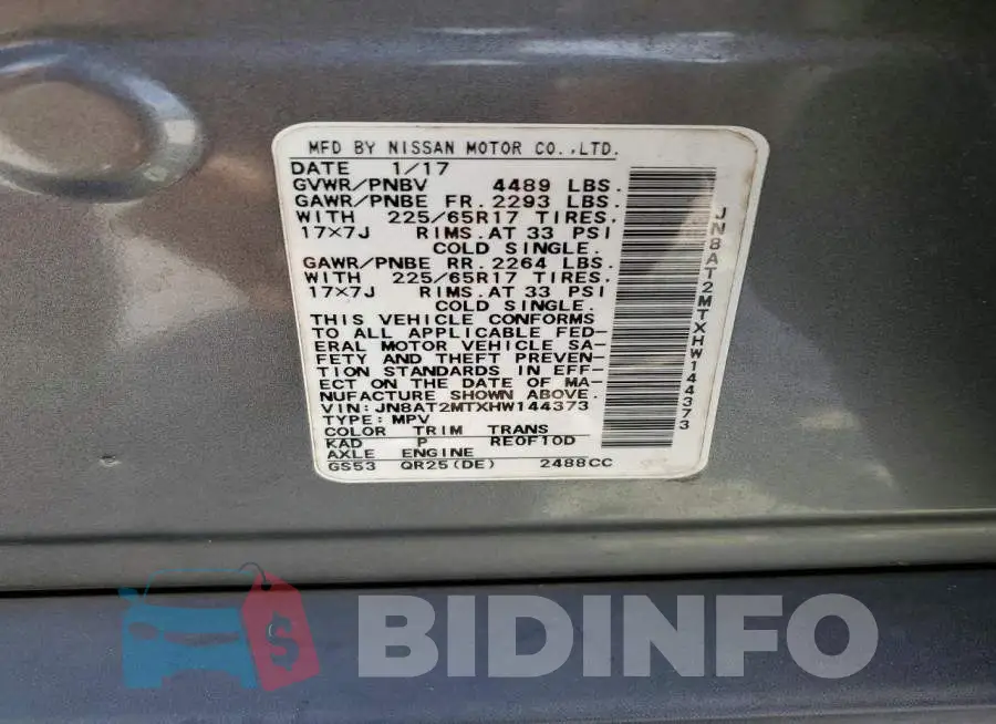 JN8AT2MTXHW144373 Photo# 13