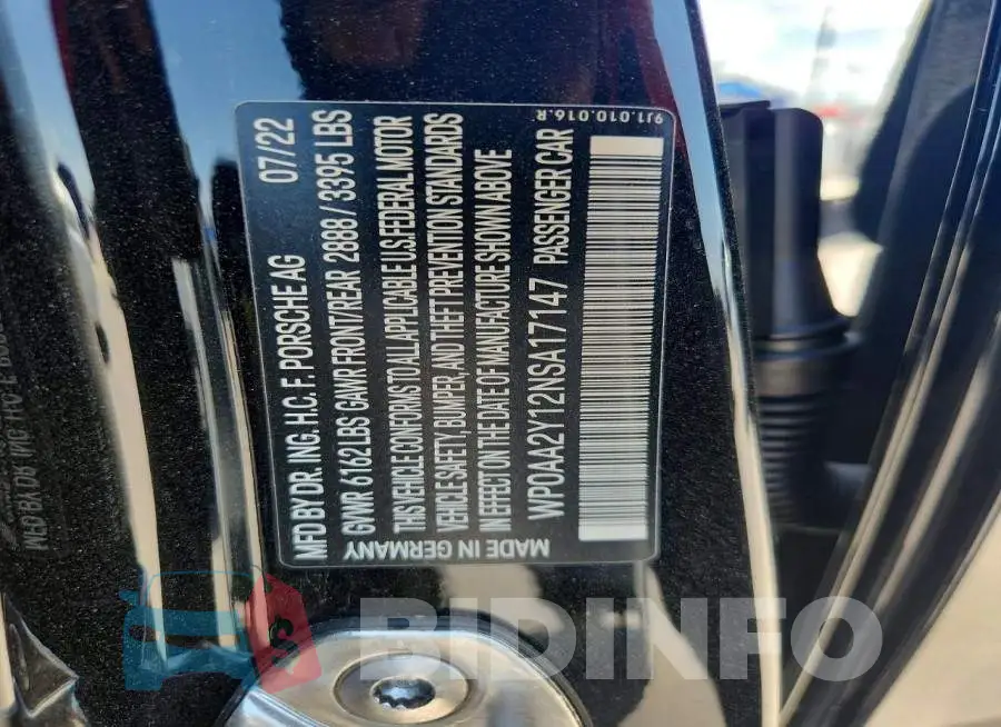 WP0AA2Y12NSA17147 Photo# 13