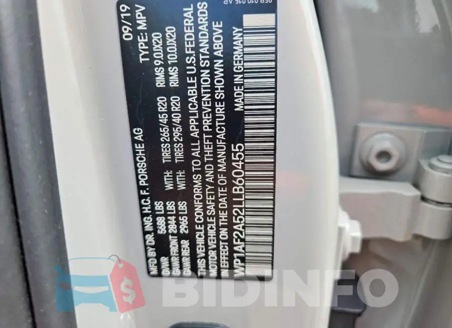 WP1AF2A52LLB60455 Photo# 12