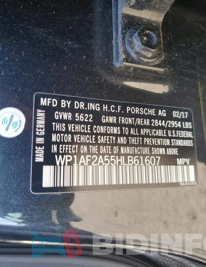 WP1AF2A55HLB61607 Photo# 13