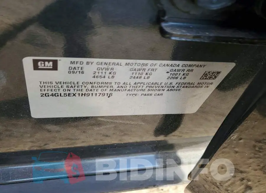 2G4GL5EX1H9117916 Photo# 12