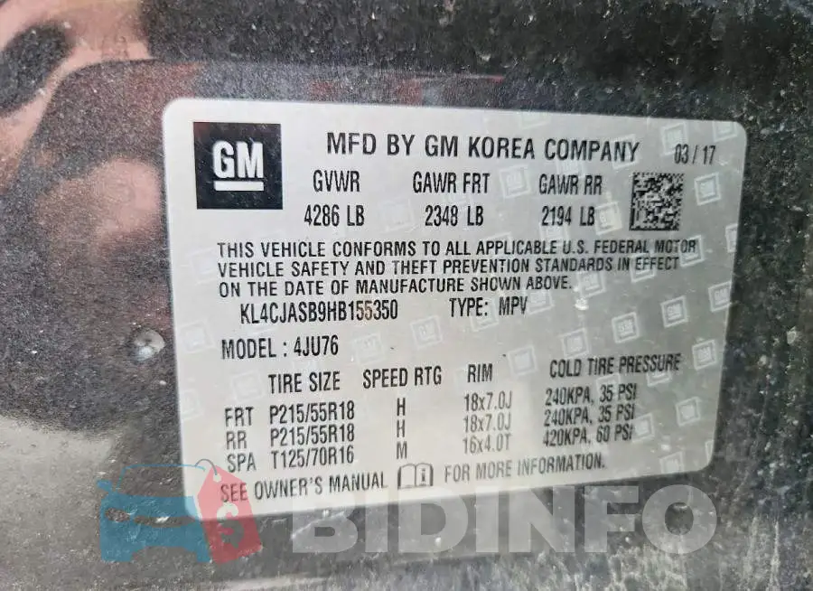 KL4CJASB9HB155350 Photo# 13