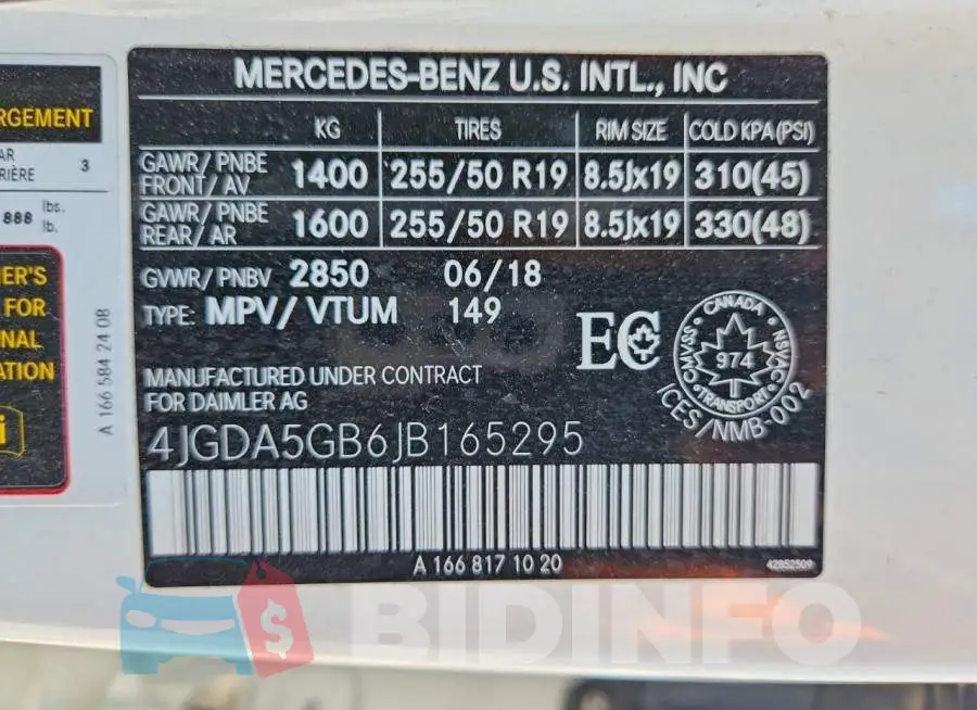4JGDA5GB6JB165295 Photo# 13