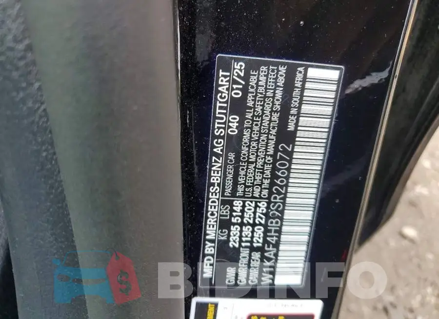 W1KAF4HB9SR266072 Photo# 12