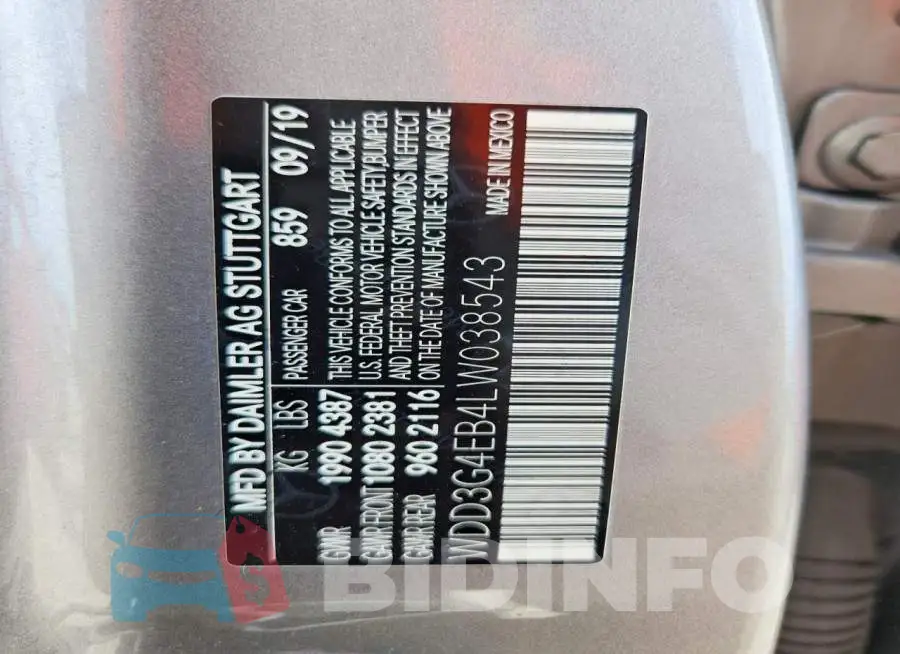 WDD3G4EB4LW038543 Photo# 12