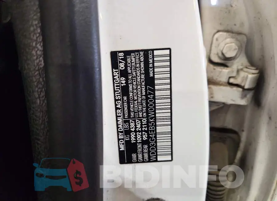 WDD3G4EB5KW000477 Photo# 12