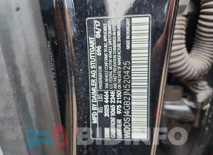 WDDSJ4GB2JN520425 Photo# 12
