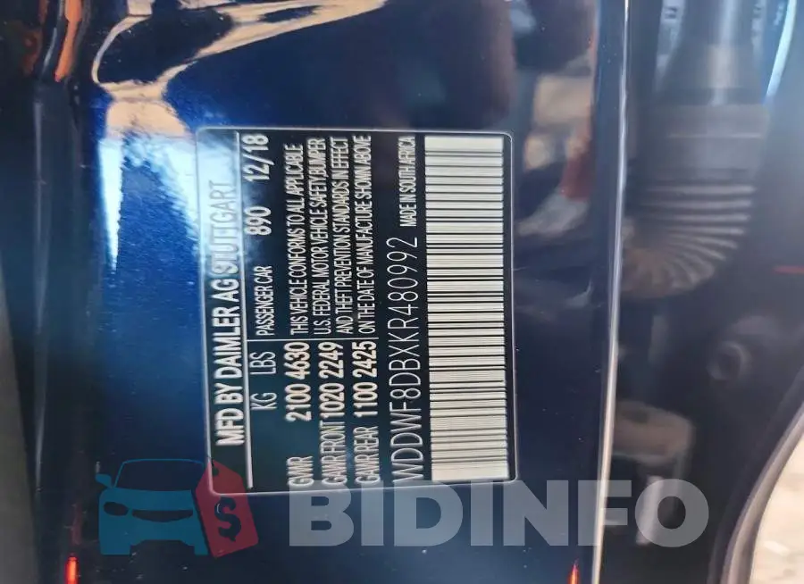 WDDWF8DBXKR480992 Photo# 13