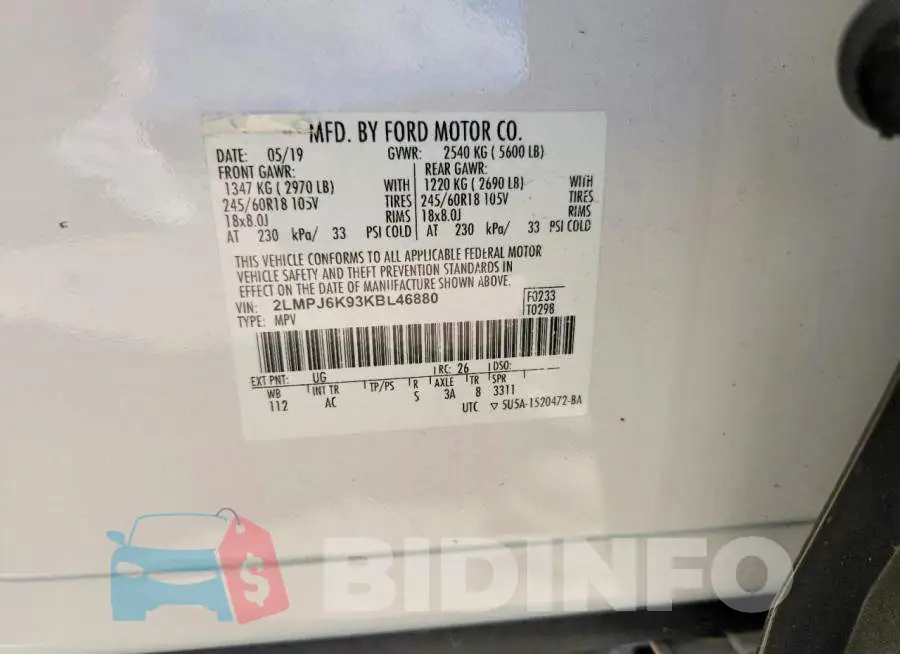 2LMPJ6K93KBL46880 Photo# 13