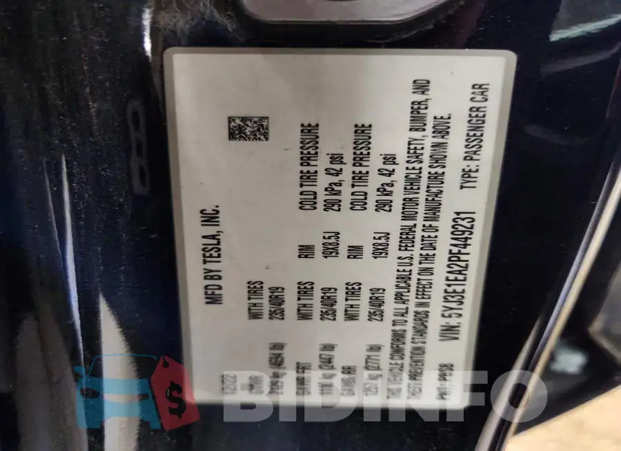5YJ3E1EA2PF449231 Photo# 12