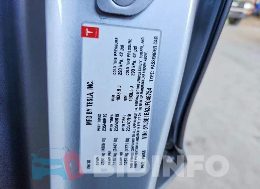 5YJ3E1EA3JF046754 Photo# 12
