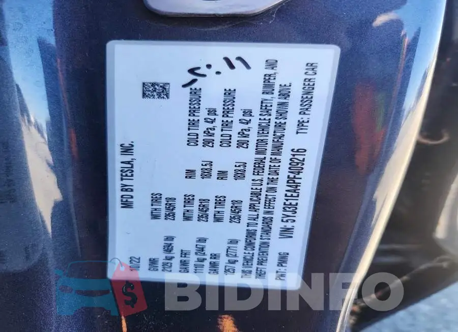 5YJ3E1EA4PF409216 Photo# 12
