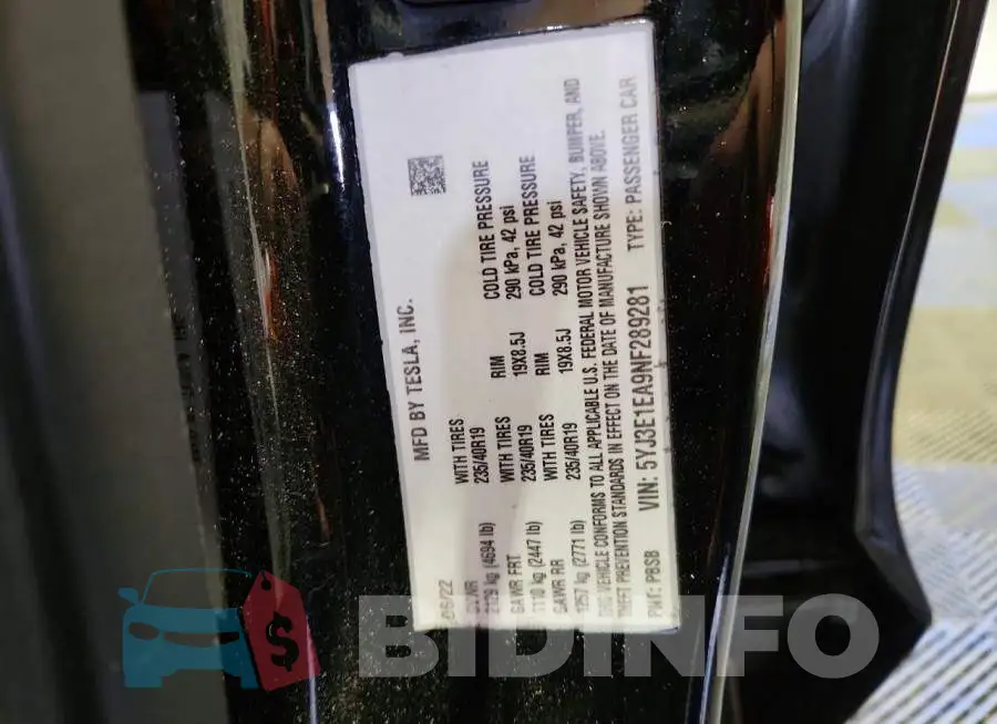 5YJ3E1EA9NF289281 Photo# 12