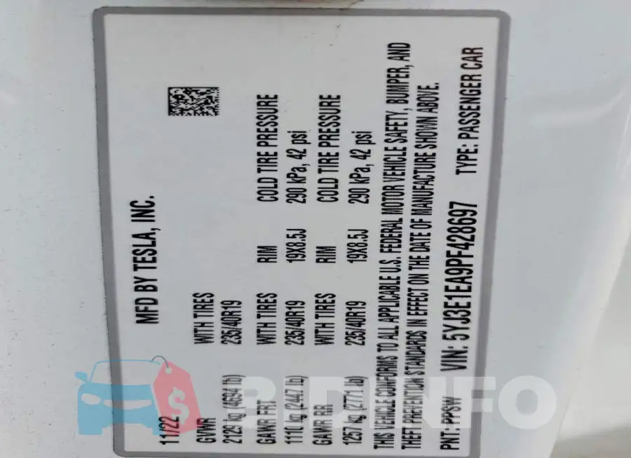 5YJ3E1EA9PF428697 Photo# 12