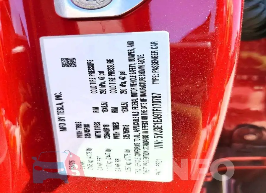 5YJ3E1EA9TF170787 Photo# 13