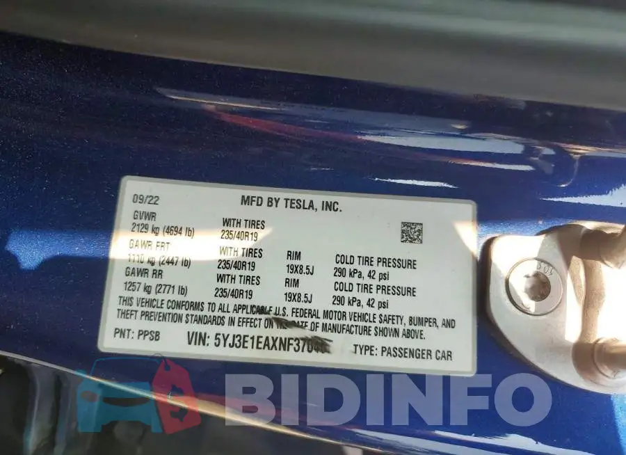 5YJ3E1EAXNF370466 Photo# 12