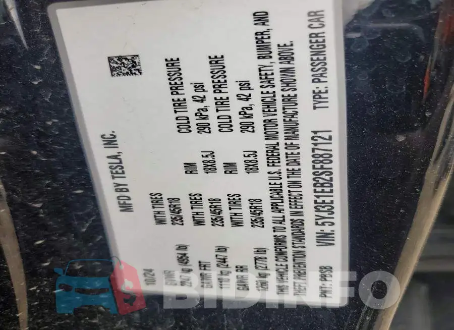 5YJ3E1EB2SF887121 Photo# 13