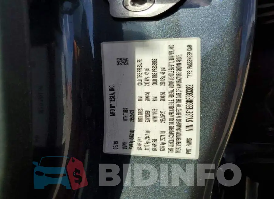 5YJ3E1EB3KF393382 Photo# 12
