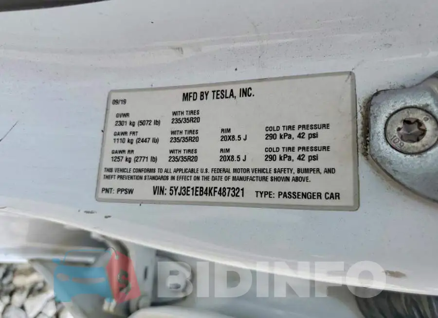 5YJ3E1EB4KF487321 Photo# 12